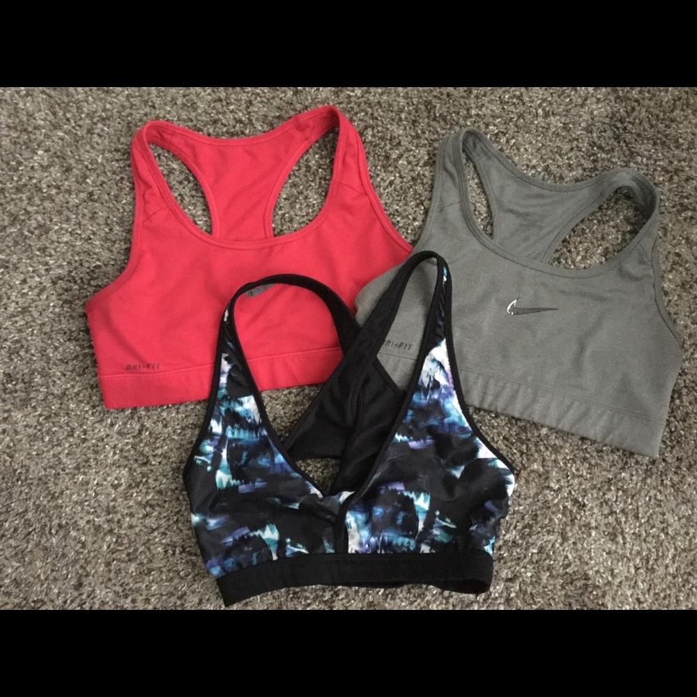 Bundle of 2 Nike and 1 Fabletics Sports Bras
